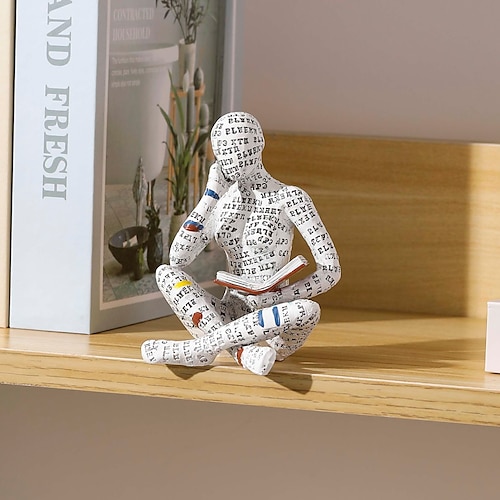 statua moderna di donna che legge statuetta in stampaggio di polpa ornamenti innovativi per la lettura ornamento decorazione per libreria