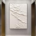 Onde Bianche Pittura Astratta Arte Bianca Con Texture 3d Arte Da Parete Bianca Con Texture Arredamento Minimalista Per La Casa Cornice Allungata Pronta Da Appendere