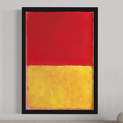 dipinto a mano mark rothko riproduzione artistica su tela rothko wall art abstract canvas wall art rosso e giallo mix pittura astratta minimalismo arte pittura decorazioni per la casa cornice