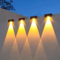 Luci solari a LED per esterni, luci da parete, luci per recinzione, luci da patio super luminose, illuminazione da esterno, luce da giardino impermeabile, recinzione per balcone, veranda, decorazione per la casa, lampada solare notturna.