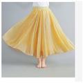 Per donna Altalena a dondolo Gonna lunga Elegante Estate Maxi Gonne Tinta unita A pieghe Casual / quotidiano Nero Bianco Giallo Rosso Primavera Autunno Cotone Cotone e lino