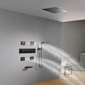rubinetto della doccia, sistema doccia a pioggia miscelatore termostatico set per massaggio a getto corpo - doccia a pioggia doccia multigetto cascata finiture verniciate contemporanee montaggio