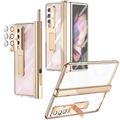 telefono Custodia Per Samsung Galaxy Piegatura a Z 7 Z Fold 5 Z Fold 4 Z Fold 3 Custodia Integrale con Proteggi Schermo Protezione Completa Protezione Lente Fotocamera Trasparente Vetro Temperato PC