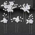 3/5pcs pettine per capelli da sposa forcine per capelli da sposa set pettine laterale per capelli in cristallo d'argento pettine a forma di u fiore strass accessori per capelli da sposa per la sposa