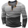 the Mountains mens graphic camicia color block fashion designer casual 3d print henley waffle tee sports outdoor holiday festival blu viola marrone lungo