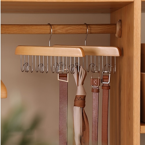 cintura di legno sciarpa cravatte gancio porta sciarpe metallo vestiti di stoccaggio appendiabiti cremagliera portasciugamani ripiano armadio organizzatore di stoccaggio forniture