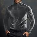 Per uomo Maglietta Maglietta in velluto Camicia a Maniche Lunghe Manica Lunga Dolcevita Primavera Autunno Semplice Moda Designer Essenziale Velluto Vacanza Streetwear Uscire Nero Rosso Verde