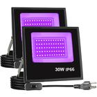 Luci nere LED 1-2 pacchi da 30W 60W 120W proiettore UV 395nm-405nm impermeabile IP66 luce nera ad alta potenza con interruttore (59in) per feste palchi UV resina indurente pittura per Halloween