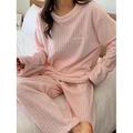 pigiama da donna set lettera peluche casual comfort casa quotidiano letto pile corallo velluto corallo caldo girocollo manica lunga pullover pantaloni elastico in vita autunno inverno rosa chiaro