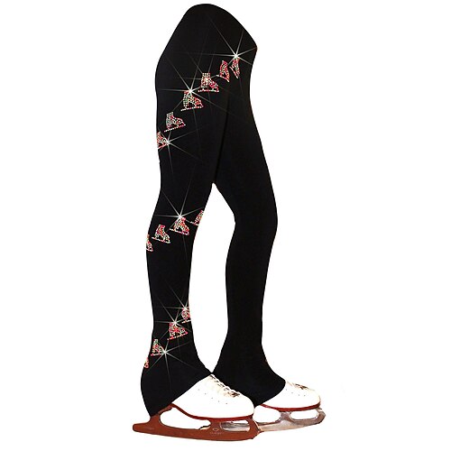 Pantaloni da pattinaggio artistico Per donna Da ragazza Pattinaggio sul ghiaccio Pantaloni Bianco Rosa Elasticizzato Addestramento Competizione Vestiti da pattinaggio sul ghiaccio Tenere al caldo