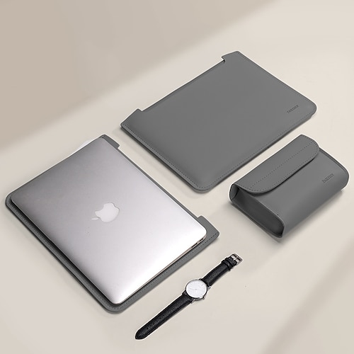 custodie per laptop custodia per laptop 12 13,3 15,6 pollici per macbook air pro hp dell lenovo asus custodia per notebook chromebook cover custodia in pelle pu waterpoof con piccola borsa per viaggi d'affari in ufficio