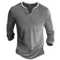 Per uomo Maglietta con bottoni Maglietta Maglia Henley Camicia a Maniche Lunghe Manica Lunga Scollo a V Primavera Autunno Semplice Designer Essenziale Casual Streetwear Sportivo Ferie Giallo Grigio