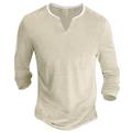 Per uomo Maglietta con bottoni Maglietta Maglia Henley Camicia a Maniche Lunghe Manica Lunga Scollo a V Primavera Autunno Semplice Designer Essenziale Casual Streetwear Sportivo Ferie Giallo Grigio
