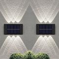 2 pz applique da parete per esterni solare impermeabile led lampada da parete portico lampade da parete 6 led illuminazione per cortile per giardino balcone decorativo paesaggio lampione