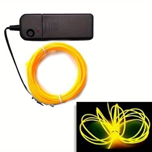 bagliore el filo cavo led neon festa da ballo di natale costumi fai da te abbigliamento luminoso auto decorazione della luce vestiti palla rave con scatola di azionamento della batteria