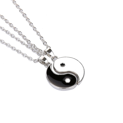 1 paio yin yang ciondolo collana a catena per donna o uomo regolabile 2 pezzi best friend nero choker collane per coppie