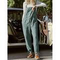 tuta da donna con pettorina tasca applicata tinta unita collo squadrato streetwear quotidiano vacanza casual vestibilità regolare senza maniche nero vino blu s m l estate pantaloni larghi vacanza