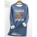 felpa da donna pullover sherpa grafica lettera casual sport caldo peloso confortevole scollo tondo manica lunga top micro-elastico autunnoamp;tessuto morbido traspirante invernale confortevole