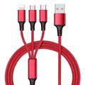 Cavi 3 in 1, cavo di ricarica del telefono a/c per telefono tipo c adattatore di sincronizzazione intrecciato in nylon micro per Android/telefono/tablet, connettore in lega 3d tpe, anima in rame