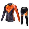 Malciklo Per donna Maglia da ciclismo con pantaloni Manica Lunga Mountain Bike MTB Ciclismo su strada Autunno Inverno Giallo Rosso Blu Formale Taglie Forti Bicicletta Fodera in Pile Pile Velluto Lycra