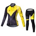 Malciklo Per donna Maglia da ciclismo con pantaloni Manica Lunga Mountain Bike MTB Ciclismo su strada Autunno Inverno Giallo Rosso Blu Formale Taglie Forti Bicicletta Fodera in Pile Pile Velluto Lycra