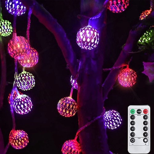 Luci a Stringa LED con Telecomando 3M 20LEDs Luci a Stringa in Ferro Battuto Cavo Cavo della Batteria o Operazione USB Luci Magiche per Decorazione di Matrimoni Giardini Feste