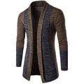 Per uomo Felpa Cardigan Maglia Standard Tinta unita A V Giornaliero Fine settimana Abbigliamento Inverno Primavera Grigio scuro Marrone M L XL