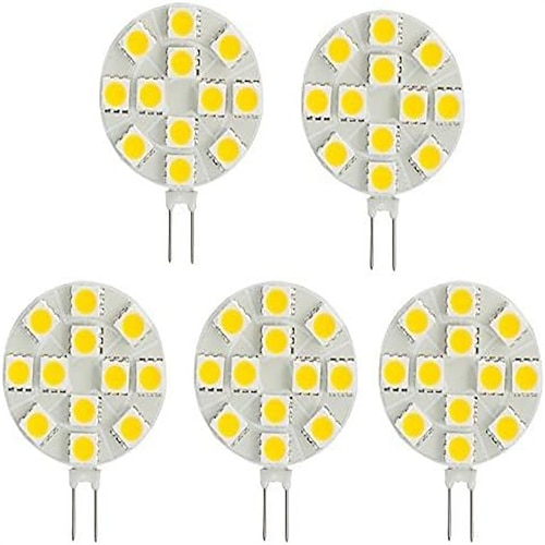 lampadine a led g4 dc 12v dimmerabili 1w/1.5w/2w/3w, equivalenti alogene 10w-30w, bianco caldo 3000k/luce diurna 6000k, angolo del fascio 180° (5 pezzi)