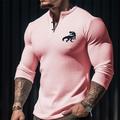 Per uomo Pop art Pelle di coccodrillo Camicia Henley Maglietta Waffle Manica lunga Stampa 3D Di tendenza Originale Informale Sportivo Informale Per eventi Primavera Autunno Bianco Rosa Blu Beige