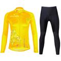 Per donna Manica lunga Maglia con pantaloni da ciclismo Gonna da ciclismo Estate Licra Poliestere Verde Nero Viola Divertente Bicicletta Completo tuta Pad 3D Traspirante Resistente ai raggi UV