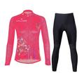 Per donna Manica lunga Maglia con pantaloni da ciclismo Gonna da ciclismo Estate Licra Poliestere Verde Nero Viola Divertente Bicicletta Completo tuta Pad 3D Traspirante Resistente ai raggi UV