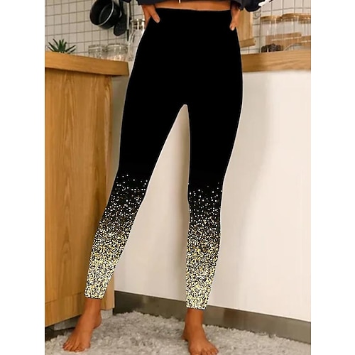 Leggings da donna pantaloni designer brillante brillante e lucido lunghezza alla caviglia vita alta stampe grafiche stampa floreale controllo pancia solleva fondoschiena comfort alta elasticità yoga