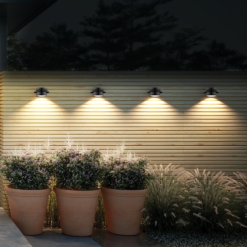 2/4pcs outdoor recinzione solare luci giardino grondaia luci illuminazione esterna impermeabile giardino luce paesaggio cortile portico terrazza vialetto ponte scale illuminazione decor wall lights