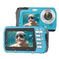 Fotocamera impermeabile 4k30fps Fotocamere subacquee da 56 MP Videoregistratore uhd Selfie IPS Doppio schermo (3/2) Fotocamera digitale impermeabile da 10 piedi per lo snorkeling in vacanza 1700mAh