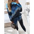 Set di tuta sportiva donna 2 pezzi felpa pantaloni da tuta sportivi set jogger pantaloni tuta a lungo maniche girocollo grafica astratta stampa cordoncino casual all'aperto rosa blu verde