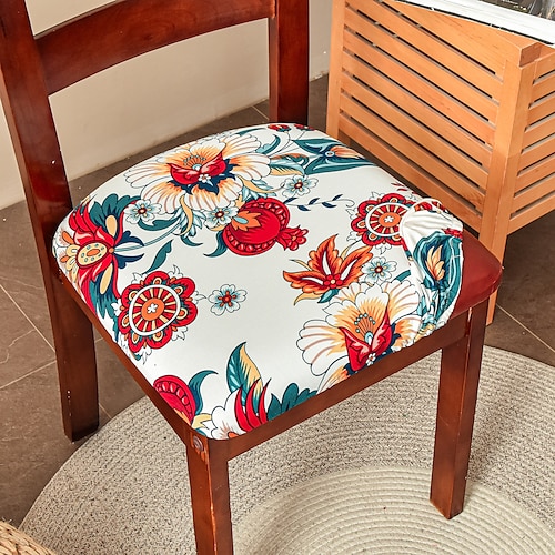 coprisedili per sedie da sala da pranzo set di 2 coprisedili per sedie stampati elasticizzati set di 2 coprisedili per sedie imbottiti rimovibili lavabili coprisedili per cuscini per la cucina ufficio