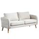 MEUBLE COSY 2 Sitzer Sofa Kleines Couch mit Armlehne aus Stoff Holzbein für Wohnzimmer Schlafzimmer Wohnungen, Skandinavisch, Beige, 159x72x76cm, Holz