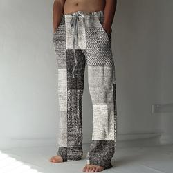 Herren Hose Hosen Sommerhosen Strandhose Kordelzug Elastische Taille 3D-Druck Farbblock Geometrische Muster Grafik-Drucke Komfort Casual Täglich Festtage Strassenmode Hawaiianisch Blau Braun