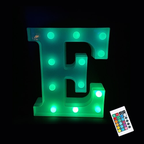 LED-Buchstabenlichtzeichen 26 Buchstaben Alphabet mit Fernbedienung Leuchtbuchstabenzeichen bunt für Nachtlicht Hochzeit/Geburtstagsfeier batteriebetriebene Weihnachtslampe Hausbar Image