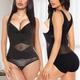 Bodysuit Damen Schwarz Farbe Gitter Elastische Taille Täglich Sexy Dünn S