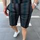 Herren Shorts Kurze Hosen Chino Bermuda Shorts Bermudas Arbeitsshorts Tasche Kordelzug Bedruckt Gitter / Plaid Atmungsaktiv Weich Knielänge Casual Täglich Festtage Einfach Formell Graues Grün Schwarz