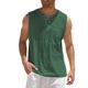 Herren leinenhemd Hemd aus Baumwollleinen Sommerhemd Strandhemd Tank Top Weiß Dunkelgrün Kamel Feste Farbe ohne Kragen Casual Täglich Bekleidung