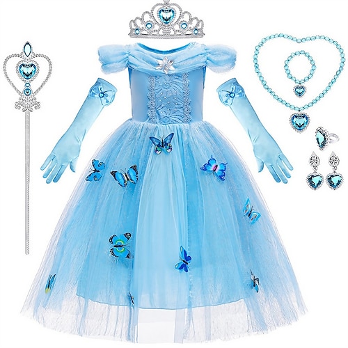 Schneekönigin Eisig Prinzessin Elsa Blumenmädchenkleid Themenparty-Kostüm Tüllkleider Cosplay for Mädchen Kinder Weihnachten Karneval Maskerade Hochzeit Hochzeitsgast Image