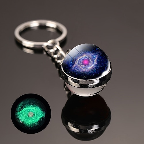 Mond-Schlüsselanhänger, Sonnensystem, Planet, Schlüsselanhänger, Galaxie, Nebel, Weltraum, Schlüsselanhänger, Erde, Sonne, Mars, Jupiter, Saturn, Bild, doppelseitiger Glaskugel-Schlüsselanhänger Image