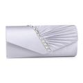 Damen Clutch-Taschen Satin Party / Abend Brautparty Hochzeitsfeier Knöpfe Glatt Silber Schwarz Weiß