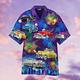 Herren Hemd Hawaiihemd Sommerhemd Grafik-Shirt Auto Umlegekragen Gelb Rote Purpur Regenbogen Outdoor Strasse 3D-Druck Button-Down Bekleidung Modisch Designer Brautkleider schlicht Atmungsaktiv