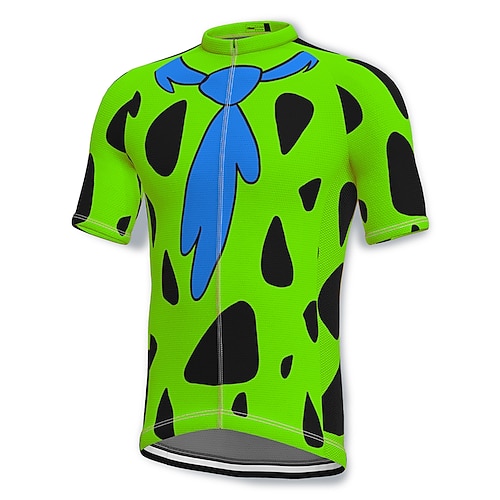 Herren Radtrikot Grafik Gemustert Lustig Kurzarm Fahhrad Trikot Oberteil mit 3 Gesäßtaschen Mountainbike MTB Straßenradsport Schnelltrocknend Weich Reflektierende Streifen Rückentasche Sport Gelb Image