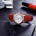 Damen Quarz uhr Armbanduhr Luxus Modisch Strass Weltzeit Dekoration Leder Beobachten