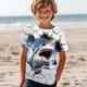 Jungen 3D Hai T-Shirt Hemd Kurzarm 3D-Druck Sommer Aktiv Sport Modisch Polyester kinderkleidung 3-12 Jahre Rundhalsausschnitt Outdoor Casual Täglich Regular Fit