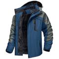 Herren Wanderjacke Skijacke Regenjacke Windjacke Sport Natur Campen und Wandern warm Fleece-Futter Winter Herbst Feste Farbe Denim Blue Schwarz Rote Königliches Blau Blau Jacken